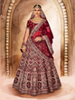 Load image into Gallery viewer, Maroon Embroidered Semi Stitched Lehenga With Unstitched Blouse Clothsvilla