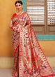 Load image into Gallery viewer, Cherry Red and Golden Blend  Paithani Silk Saree Clothsvilla