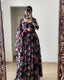 Floral Printed Black Color Designer Gown Clothsvilla