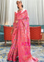 Rouge Pink Banarasi Jamawar Woven Silk Saree : Top Pick Clothsvilla