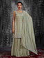 Green Embroidered Partywear Stitched Kurta Set Clothsvilla
