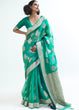 Load image into Gallery viewer, Jade Green Designer Woven Organza Silk Saree Clothsvilla