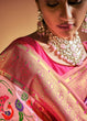 Load image into Gallery viewer, Taffy Pink Woven Banarasi Paithani Silk Saree Clothsvilla