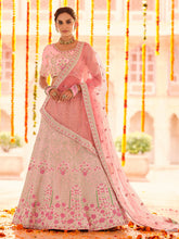 Load image into Gallery viewer, Pink Georgette Semi Stitched Lehenga With Unstitched Blouse Clothsvilla