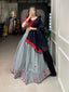 Grey Color Plain And Embroidery With Original Mirror Work Cotton Chaniya Choli ClothsVilla.com