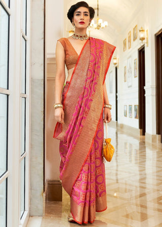 Hot Pink Patola Silk Saree : Top Pick Clothsvilla