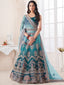 Blue Soft Net Embroidered Semi Stitched Lehenga Choli Clothsvilla
