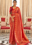 Vermilion Red Zari Woven Kanjivaram Silk Saree with Tassels on Pallu Clothsvilla