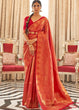 Load image into Gallery viewer, Vermilion Red Zari Woven Kanjivaram Silk Saree with Tassels on Pallu Clothsvilla