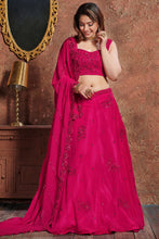 Load image into Gallery viewer, Alluring Pink Sequins Embroidered Georgette Wedding Lehenga Choli ClothsVilla