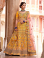 Mustard Swarovski Embroidered Crepe Semi Stitched Lehenga With Unstitched Blouse Clothsvilla