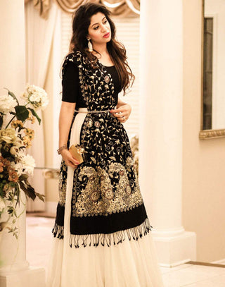 Hot Selling Designer Black and Off White lehenga ClothsVilla