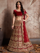 Load image into Gallery viewer, Maroon Embroidered Semi Stitched Lehenga With Unstitched Blouse Clothsvilla
