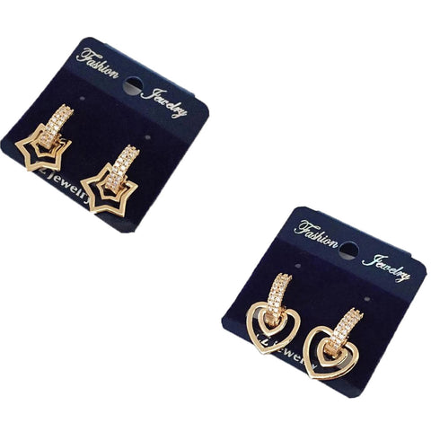 American Heart shape Diamond Bali Earrings ClothsVilla Main image