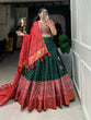 Load image into Gallery viewer, Green Color Bandhani And Ajrakh Print With Foil Work  Dola Silk Chaniya Choli Clothsvilla