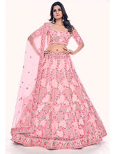 Load image into Gallery viewer, Peach Soft Net Embroidered Designer Lehenga Choli Clothsvilla