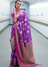 Load image into Gallery viewer, Royal Purple Woven Banarasi Silk Saree with overall Butti Clothsvilla