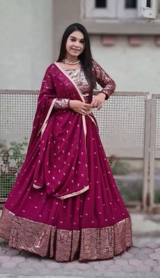 Pink Color Sequence Work Fancy Lehenga Choli Clothsvilla