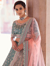 Load image into Gallery viewer, Rama Green Embroidered Designer Lehenga Choli Clothsvilla