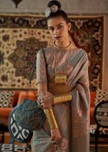 Load image into Gallery viewer, Seal Grey Copper Zari Handloom Weaving Silk Saree Clothsvilla
