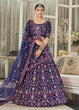 Load image into Gallery viewer, Navy Blue Multi Sequins &amp; Thread Wedding A Line Lehenga Clothsvilla