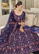 Load image into Gallery viewer, Navy Blue Multi Sequins &amp; Thread Wedding A Line Lehenga Clothsvilla