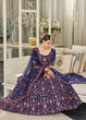 Load image into Gallery viewer, Navy Blue Multi Sequins &amp; Thread Wedding A Line Lehenga Clothsvilla