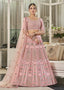 Pink Multi Sequins & Thread Wedding A Line Lehenga Clothsvilla