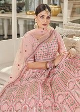 Load image into Gallery viewer, Pink Multi Sequins &amp; Thread Wedding A Line Lehenga Clothsvilla