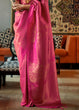 Load image into Gallery viewer, Hot Pink Copper Zari Handloom Weaving Silk Saree Clothsvilla