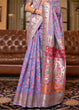 Load image into Gallery viewer, Electric Purple Banarasi Jamawar Woven Silk Saree Clothsvilla