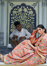 Load image into Gallery viewer, Beige Brown &amp; Pink Banarasi Jamawar Woven Silk Saree : Top Pick Clothsvilla