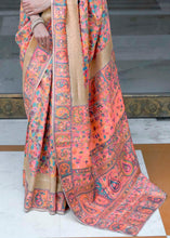 Load image into Gallery viewer, Beige Brown &amp; Pink Banarasi Jamawar Woven Silk Saree : Top Pick Clothsvilla