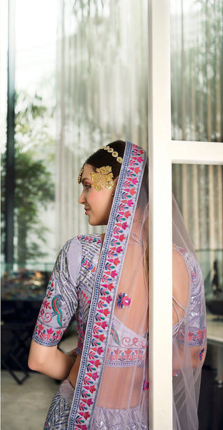 Wedding Wear Purple Sequence Embroidered Work Lehenga Choli Clothsvilla