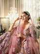 Load image into Gallery viewer, Wedding Wear Peach Sequence Embroidered Work Lehenga Choli Clothsvilla