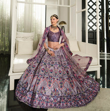 Load image into Gallery viewer, Wedding Wear Dusty Pink With Purple Sequence Embroidered Work Lehenga Choli Clothsvilla