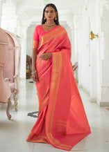 Load image into Gallery viewer, Neon Pink Woven Kanjivaram Silk Saree Clothsvilla