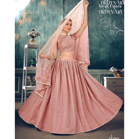 Soft Net Lehenga Choli with heavy thread and sequins work ClothsVilla Main image