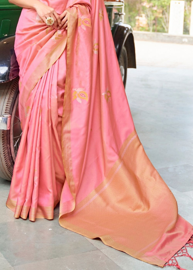 Amarnath Pink Zari Butta Banarasi-Chanderi Fusion Silk Saree" Clothsvilla