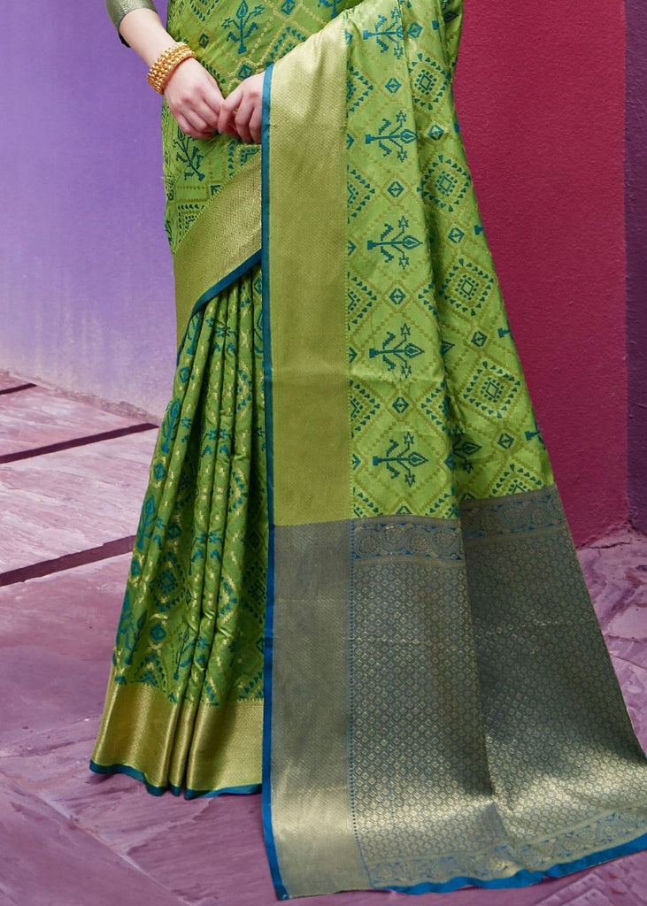 Emerald Green Woven Patola Silk Saree Clothsvilla