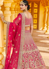 Load image into Gallery viewer, Rose Pink Velvet  Bridal Lehenga Choli with Embroidery &amp; Hand work Clothsvilla