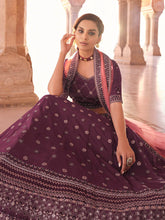 Load image into Gallery viewer, Wine Embroidered Designer Lehenga Choli Clothsvilla