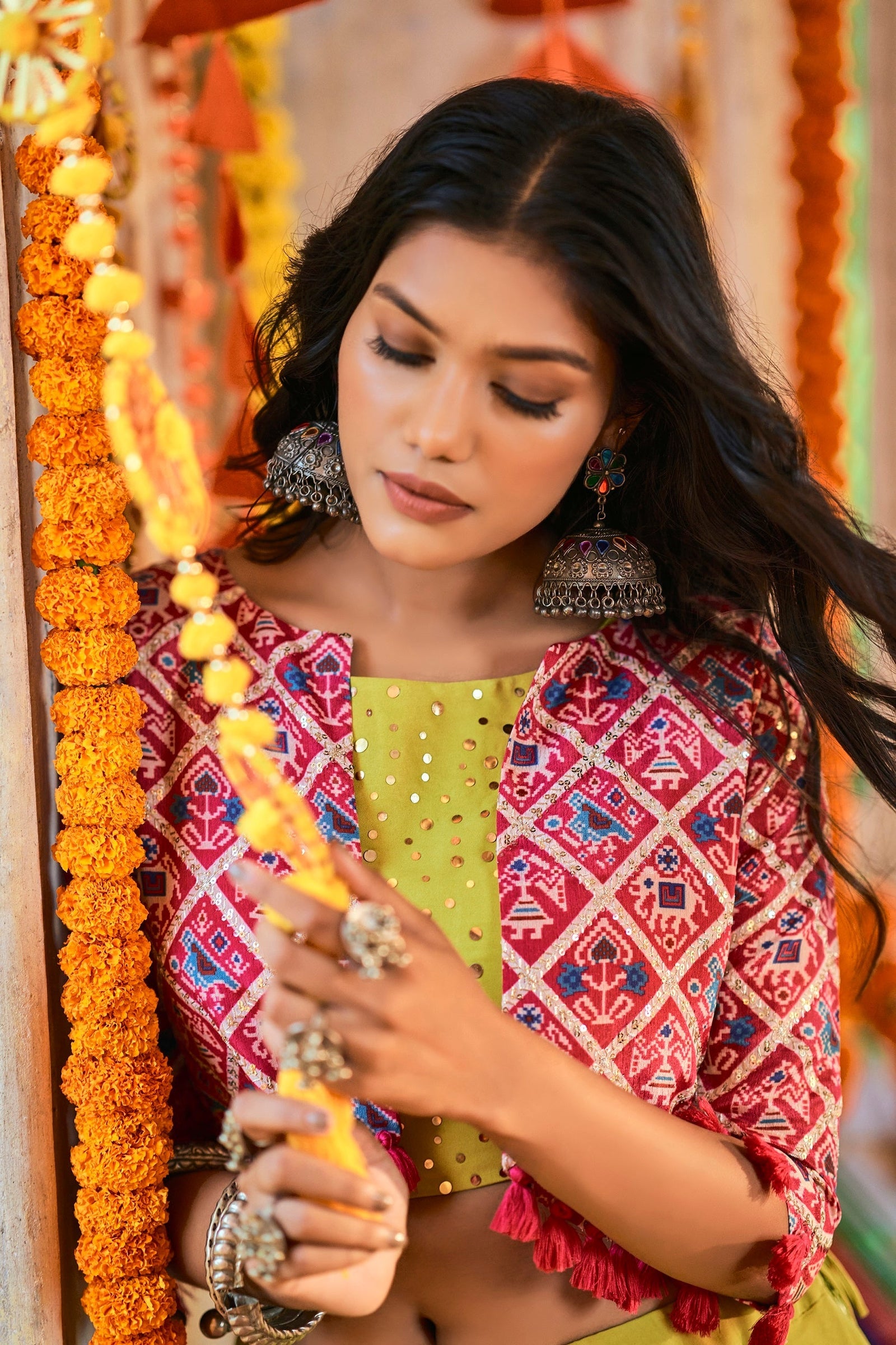 Traditional Wear Green Color Navratri Special Lehenga Choli Clothsvilla