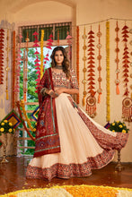 Load image into Gallery viewer, Traditional Wear Beige Color Navratri Special Lehenga Choli Clothsvilla