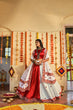 Load image into Gallery viewer, Traditional Wear White &amp; Red Color Navratri Special Lehenga Choli Clothsvilla