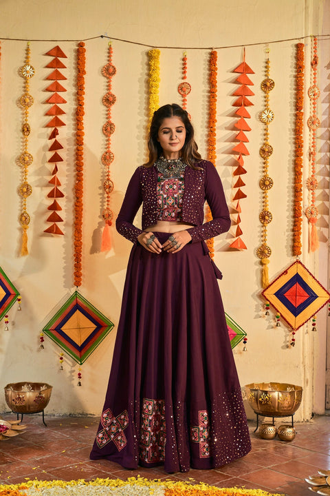 Traditional Wear Purple Color Navratri Special Lehenga Choli Clothsvilla Main image