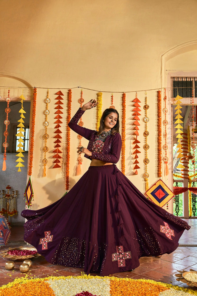 Traditional Wear Purple Color Navratri Special Lehenga Choli Clothsvilla