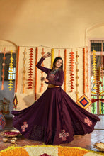 Load image into Gallery viewer, Traditional Wear Purple Color Navratri Special Lehenga Choli Clothsvilla