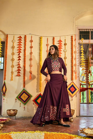 Traditional Wear Purple Color Navratri Special Lehenga Choli Clothsvilla