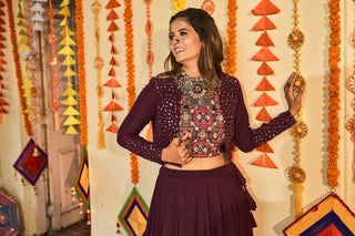 Traditional Wear Purple Color Navratri Special Lehenga Choli Clothsvilla